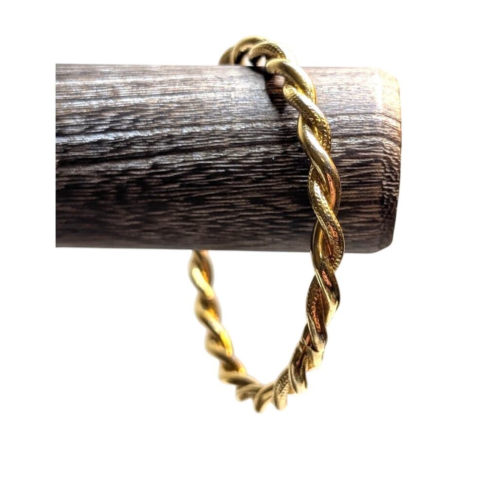Twisted Gold Tone Bangle Bracelet